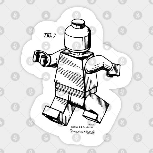 Lego Minifigure Patent Print Sticker by MadebyDesign